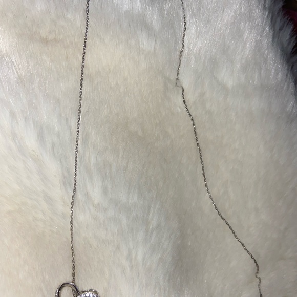 heartshaped labcreated bluesapphire diamond accent heart pendant sterling silver - Picture 3 of 6